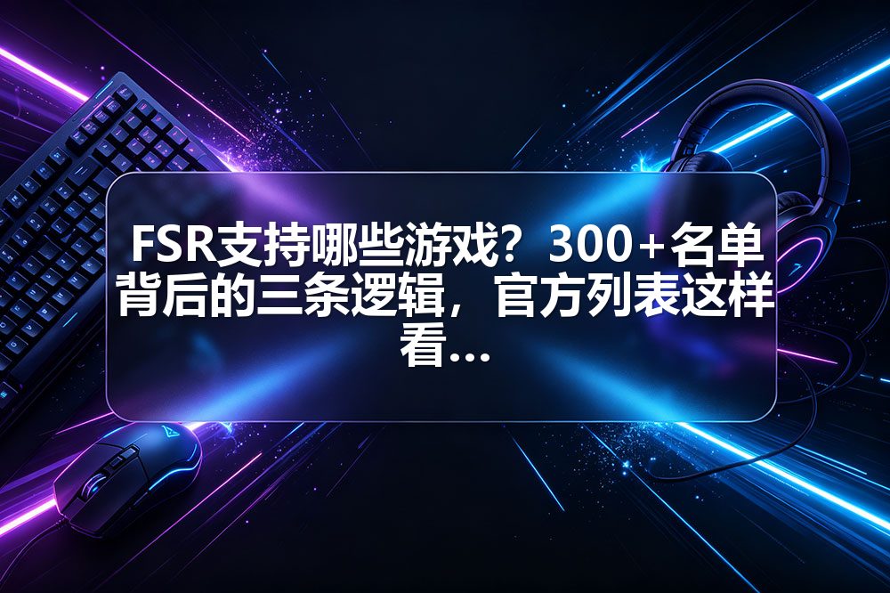 FSR支持哪些游戏？300+名单背后的三条逻辑，官方列表这样看
