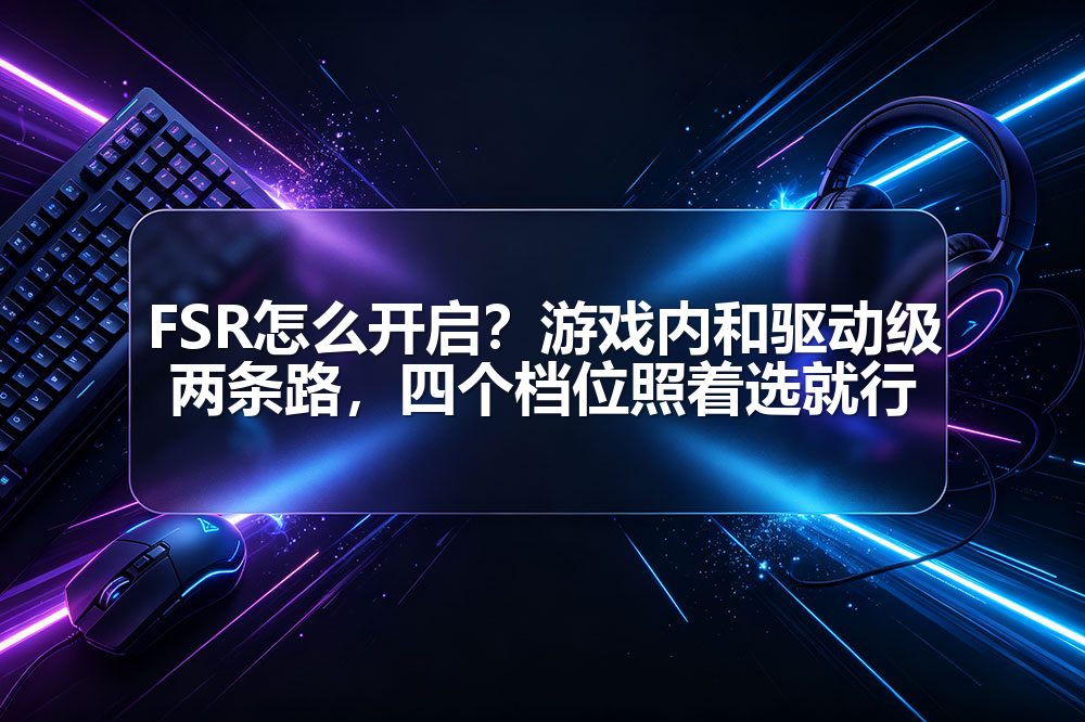 FSR怎么开启？游戏内和驱动级两条路，四个档位照着选就行