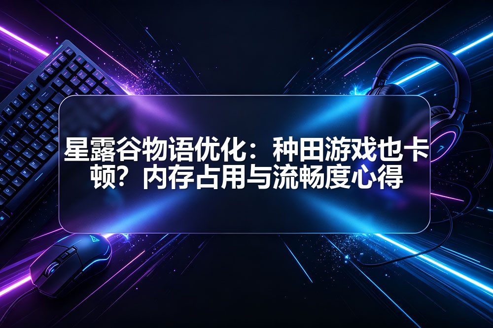 星露谷物语优化：种田游戏也卡顿？内存占用与流畅度心得配图