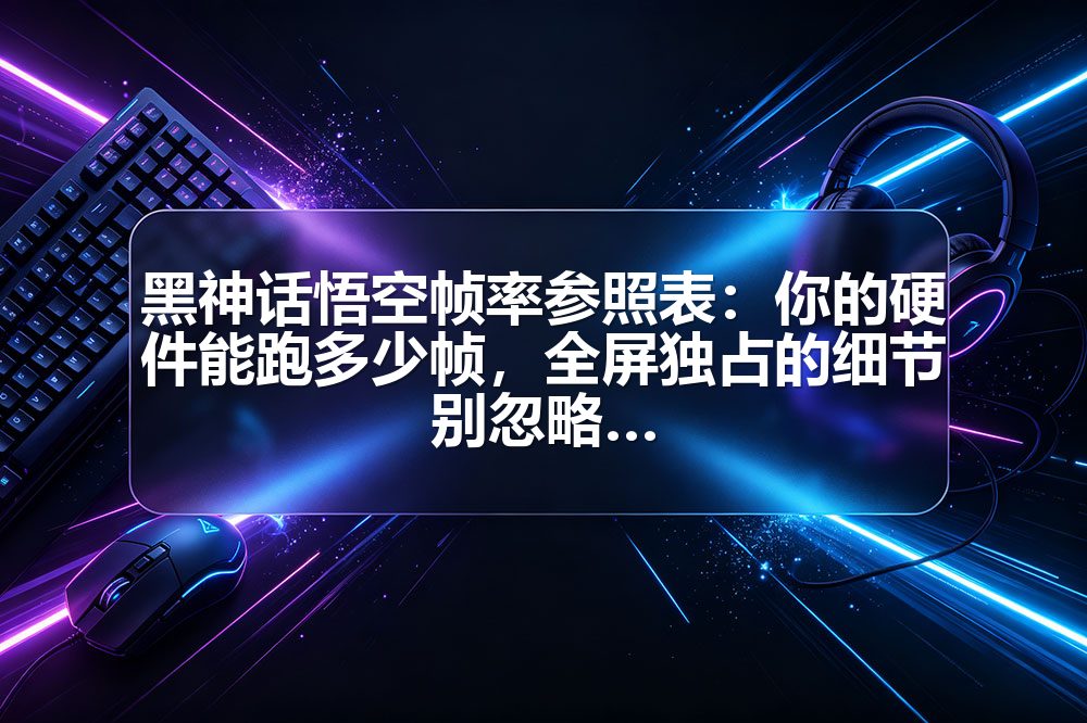 黑神话悟空帧率参照表：你的硬件能跑多少帧，全屏独占的细节别忽略