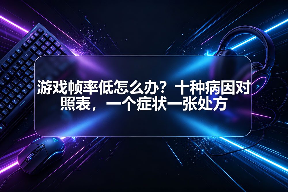 游戏帧率低怎么办？十种病因对照表，一个症状一张处方
