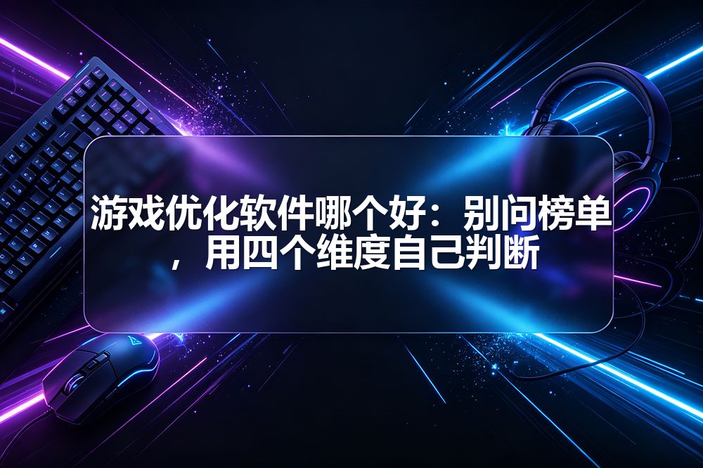 游戏优化软件哪个好：别问榜单，用四个维度自己判断