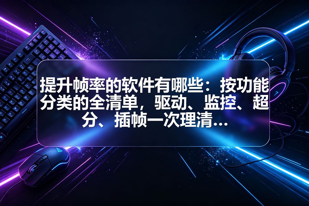 提升帧率的软件有哪些：按功能分类的全清单，驱动、监控、超分、插帧一次理清