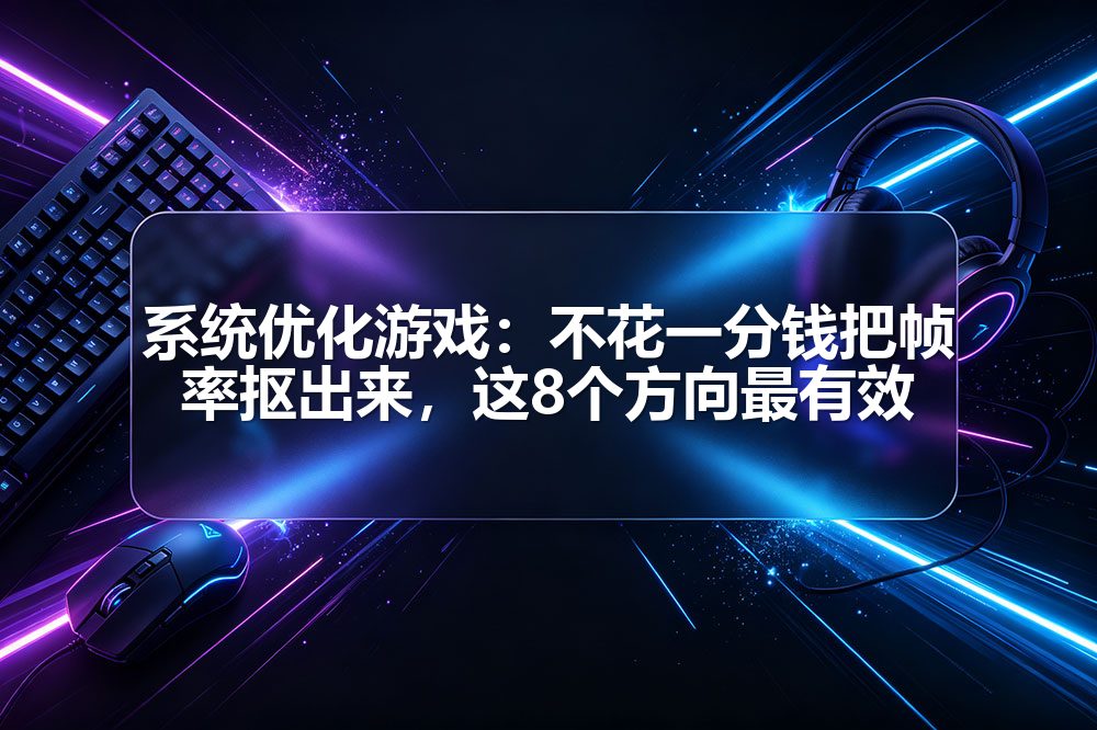 系统优化游戏：不花一分钱把帧率抠出来，这8个方向最有效
