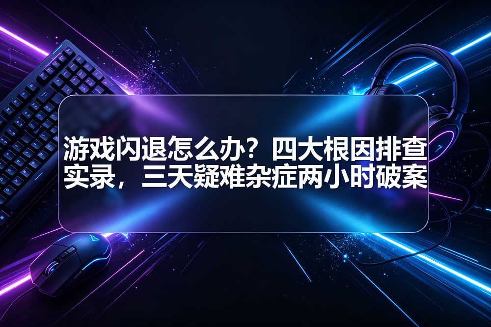 游戏闪退怎么办？四大根因排查实录，三天疑难杂症两小时破案