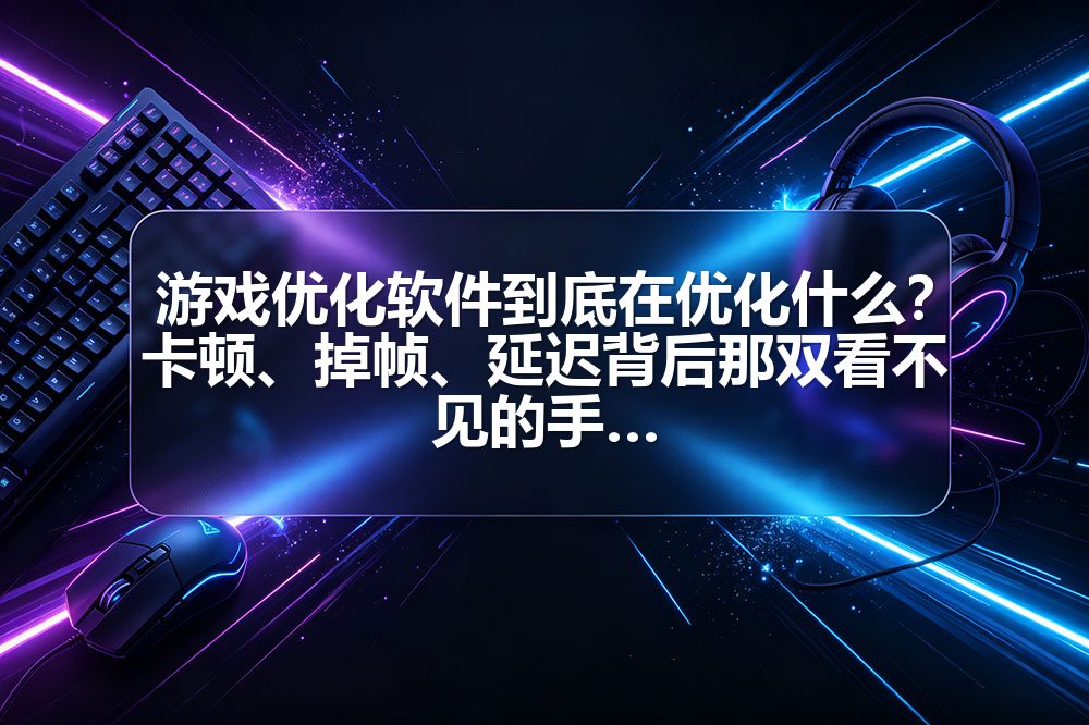 游戏优化软件到底在优化什么?卡顿、掉帧、延迟背后那双看不见的手